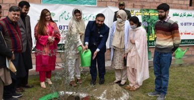 Olive tree plantation drive by PHA-KP today (22nd February 2022) in KMU Peshawar